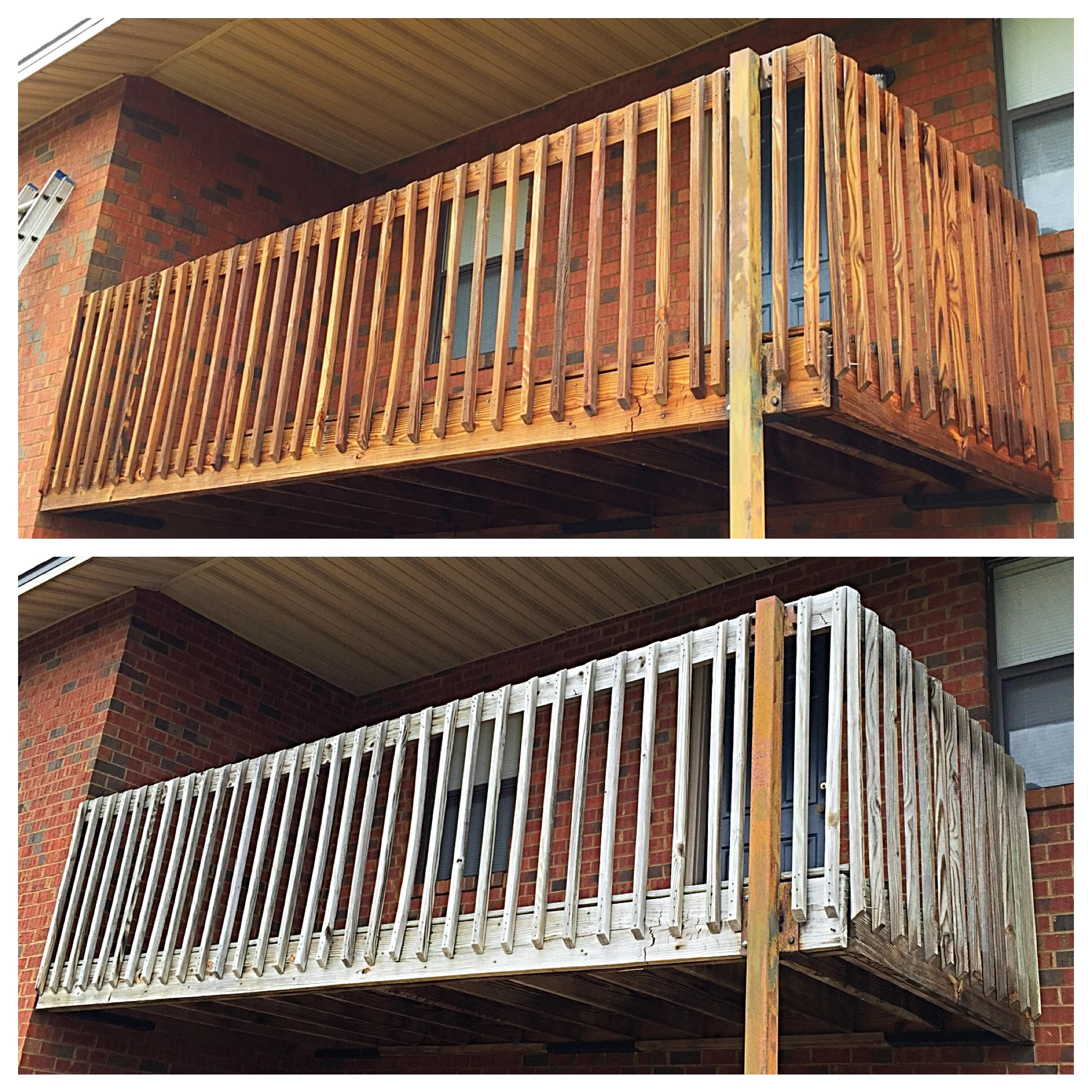 wood before after HydroMax Power Washing & Roof Cleaning LLC